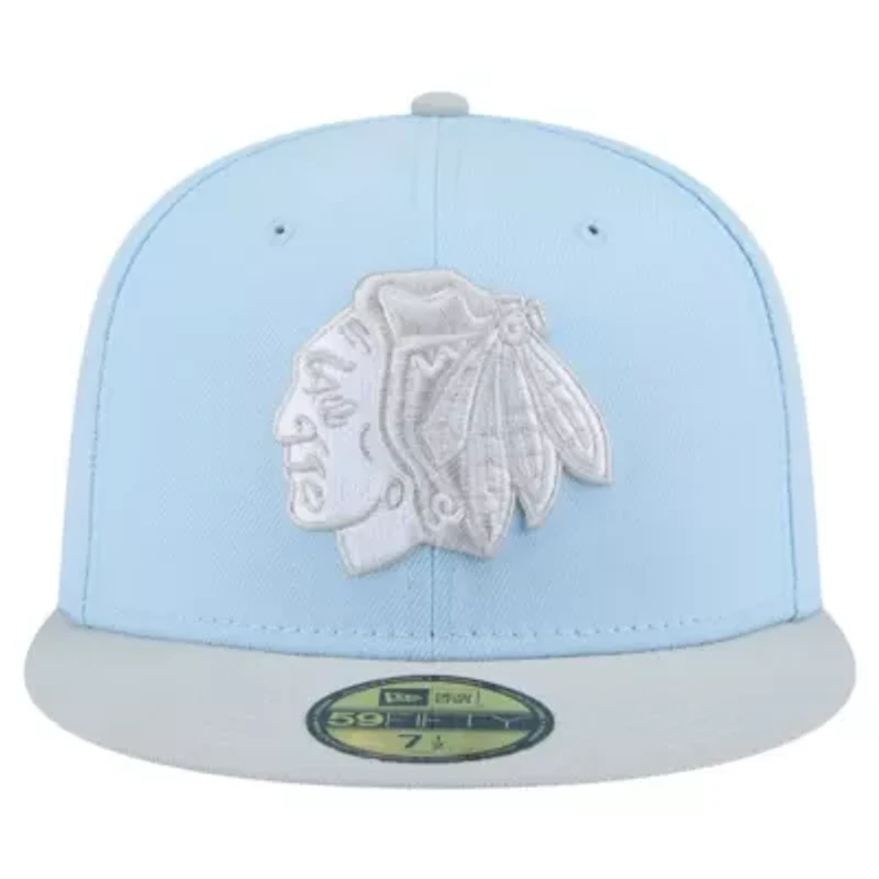 NHL Light Blue/Gray Chicago Blackhawks Color Pack Two-Tone 59FIFTY Fitted Hat