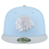 NHL Light Blue/Gray Chicago Blackhawks Color Pack Two-Tone 59FIFTY Fitted Hat