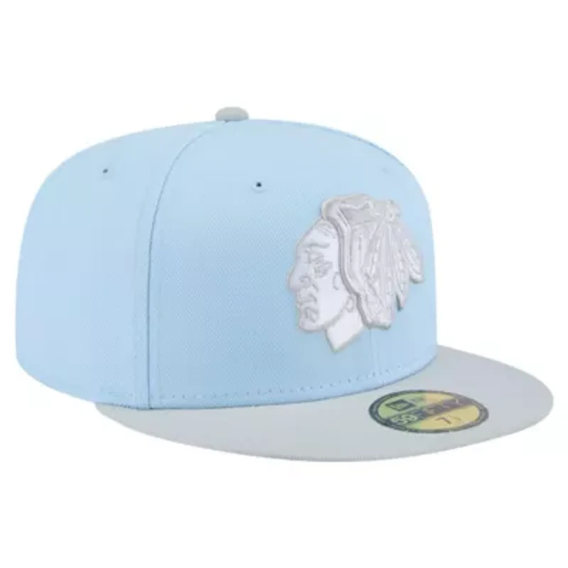 NHL Light Blue/Gray Chicago Blackhawks Color Pack Two-Tone 59FIFTY Fitted Hat