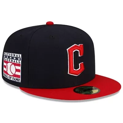 MLB Navy/Red Cleveland Guardians National Baseball Hall of Fame 59FIFTY Fitted Hat