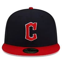 MLB Navy/Red Cleveland Guardians National Baseball Hall of Fame 59FIFTY Fitted Hat