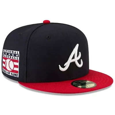 MLB Navy/Red Atlanta Braves National Baseball Hall of Fame 59FIFTY Fitted Hat