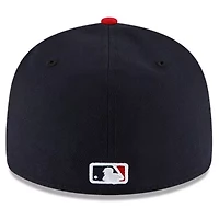 MLB Navy/Red Cleveland Guardians National Baseball Hall of Fame Low 59FIFTY Fitted Hat