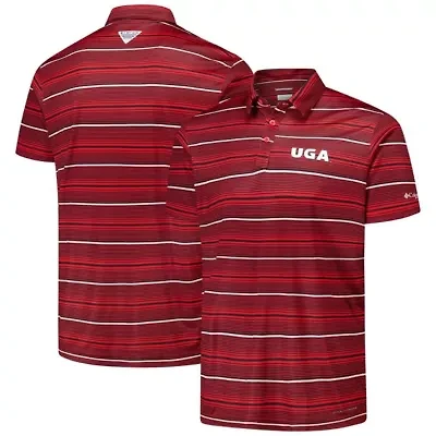 NCAA Georgia Bulldogs PFG Super Terminal Tackle™ Omni-Shade™ Stripe Polo
