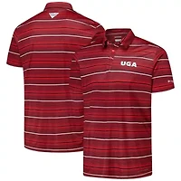 NCAA Georgia Bulldogs PFG Super Terminal Tackle™ Omni-Shade™ Stripe Polo