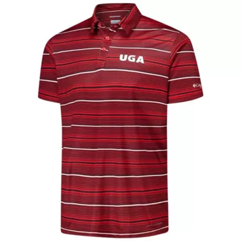 NCAA Georgia Bulldogs PFG Super Terminal Tackle™ Omni-Shade™ Stripe Polo