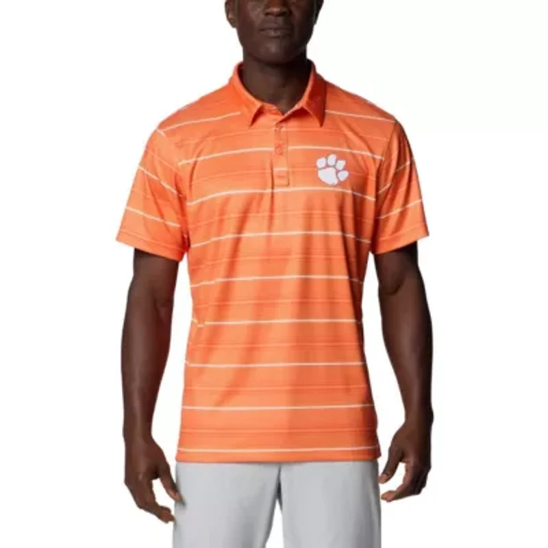 NCAA Clemson Tigers PFG Super Terminal Tackle™ Omni-Shade™ Stripe Polo