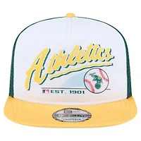 Oakland Athletics MLB White/Gold Athletics Retro Script Trucker 9FIFTY Snapback Hat