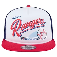 MLB White/Red Texas Rangers Retro Script Trucker 9FIFTY Snapback Hat
