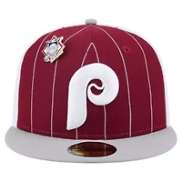 MLB Dark Philadelphia Phillies Pinstripe 59FIFTY Fitted Hat