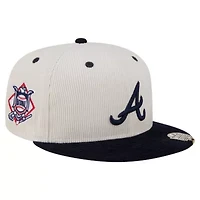 MLB Cream/Navy Atlanta Braves Two-Tone Corduroy 59FIFTY Fitted Hat
