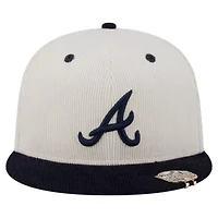 MLB Cream/Navy Atlanta Braves Two-Tone Corduroy 59FIFTY Fitted Hat