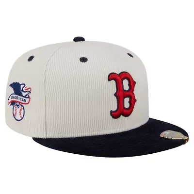 Boston Red Sox MLB Cream/Navy Two-Tone Corduroy 59FIFTY Fitted Hat