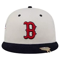 Boston Red Sox MLB Cream/Navy Two-Tone Corduroy 59FIFTY Fitted Hat