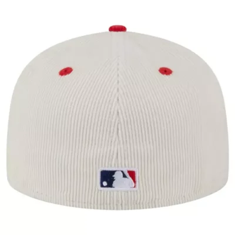 MLB Cream/Red Cincinnati Reds Two-Tone Corduroy 59FIFTY Fitted Hat