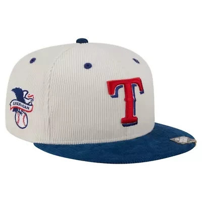 MLB Cream/Royal Texas Rangers Two-Tone Corduroy 59FIFTY Fitted Hat
