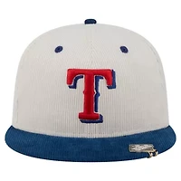 MLB Cream/Royal Texas Rangers Two-Tone Corduroy 59FIFTY Fitted Hat