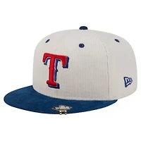 MLB Cream/Royal Texas Rangers Two-Tone Corduroy 59FIFTY Fitted Hat