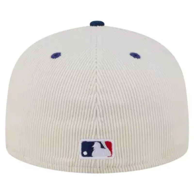 MLB Cream/Royal Texas Rangers Two-Tone Corduroy 59FIFTY Fitted Hat