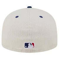 MLB Cream/Royal Texas Rangers Two-Tone Corduroy 59FIFTY Fitted Hat