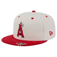 MLB Cream/Red Los Angeles Angels Two-Tone Corduroy 59FIFTY Fitted Hat