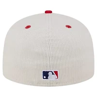 MLB Cream/Red Los Angeles Angels Two-Tone Corduroy 59FIFTY Fitted Hat