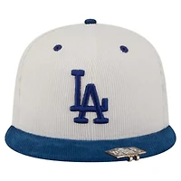 MLB Cream/Royal Los Angeles Dodgers Two-Tone Corduroy 59FIFTY Fitted Hat