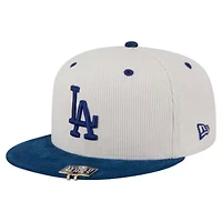 MLB Cream/Royal Los Angeles Dodgers Two-Tone Corduroy 59FIFTY Fitted Hat