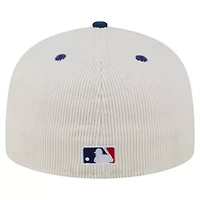 MLB Cream/Royal Los Angeles Dodgers Two-Tone Corduroy 59FIFTY Fitted Hat