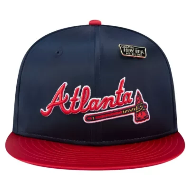 MLB Navy/Red Atlanta Braves Satin 59FIFTY Fitted Hat