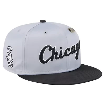 Chicago White Sox MLB Gray/Black Satin 59FIFTY Fitted Hat