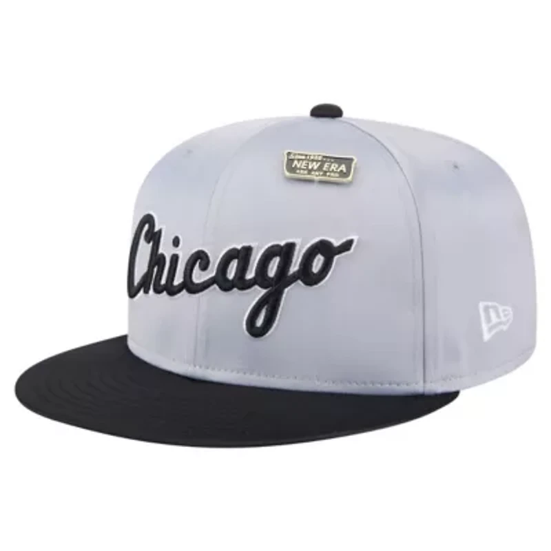Chicago White Sox MLB Gray/Black Satin 59FIFTY Fitted Hat