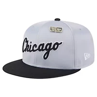Chicago White Sox MLB Gray/Black Satin 59FIFTY Fitted Hat