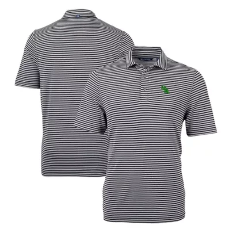 North Texas Mean Green NCAA Virtue Eco Pique Stripe Recycled Polo
