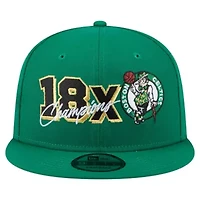NBA Kelly Boston Celtics Big 18x Champs 9FIFTY Snapback Hat