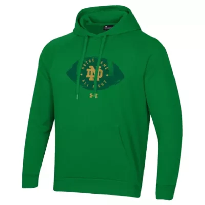 NCAA Under Armour Kelly Notre Dame Fighting Irish 2024 Wear Football Rival Fleece Pullover Hoodie