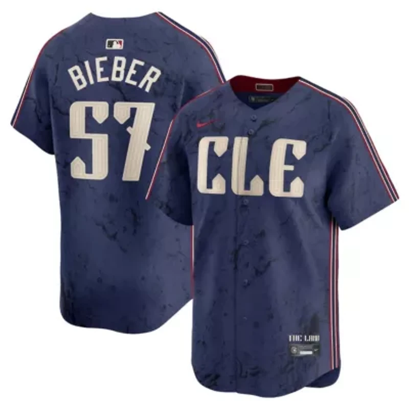 MLB Nike Shane Bieber Cleveland Guardians City Connect Limited Player Jersey