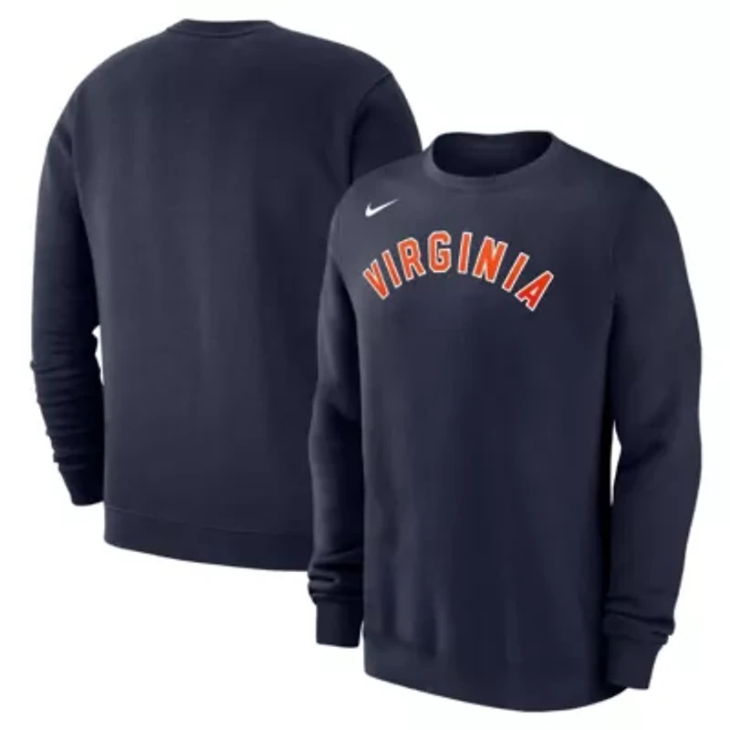 NCAA Nike Virginia Cavaliers Arched Logo Club Fleece Pullover Sweatshirt