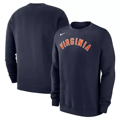 NCAA Nike Virginia Cavaliers Arched Logo Club Fleece Pullover Sweatshirt
