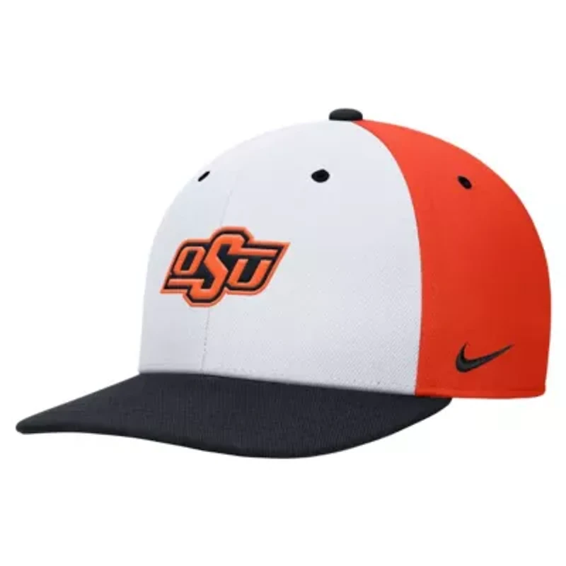 NCAA Nike White/Orange Oklahoma State Cowboys Pro Performance Snapback Hat