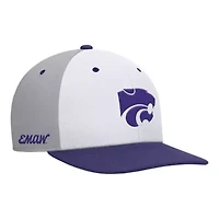 NCAA Nike White/Gray Kansas State Wildcats Pro Performance Snapback Hat
