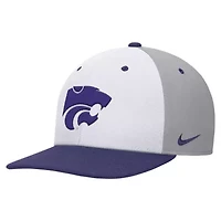 NCAA Nike White/Gray Kansas State Wildcats Pro Performance Snapback Hat