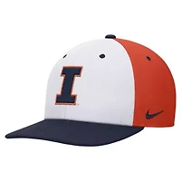 NCAA Nike White/Orange Illinois Fighting Illini Pro Performance Snapback Hat
