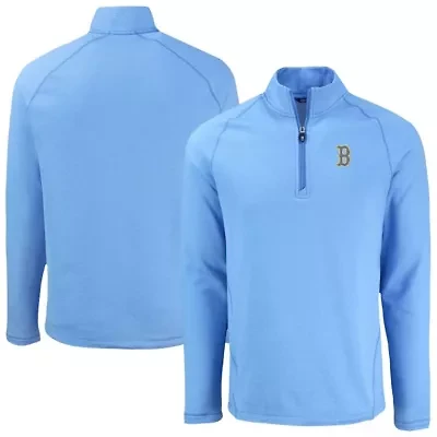 Boston Red Sox MLB Light Peshastin Eco Fleece Recycled Raglan Quarter-Zip Top