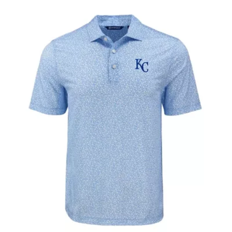 MLB Light Kansas City Royals Big & Tall Pike Eco Flora Print Recycled Polo