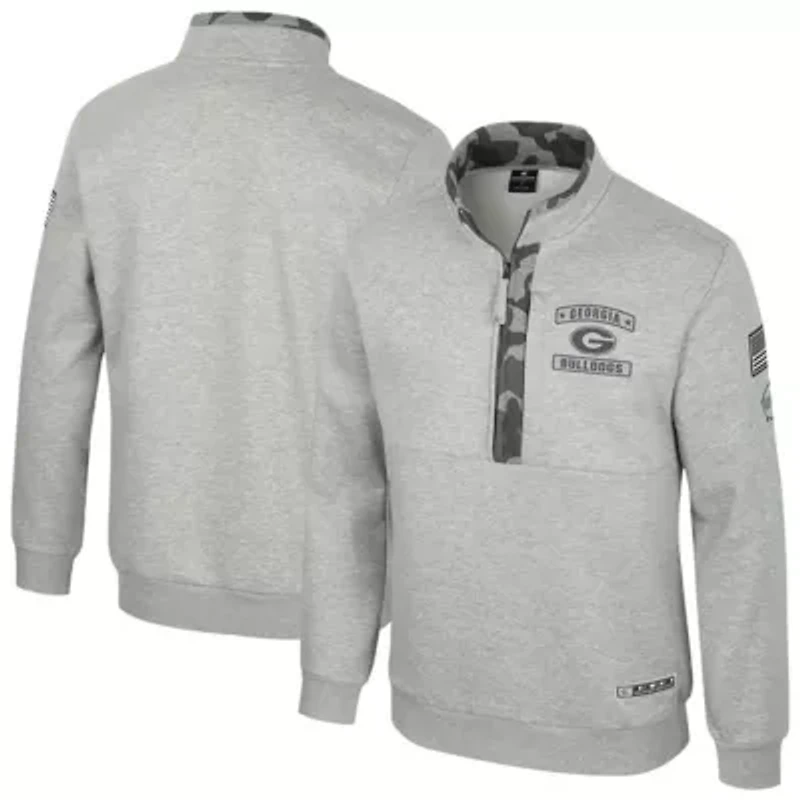 NCAA Georgia Bulldogs OORAH OHT Military Appreciation Fleece Quarter-Zip Jacket