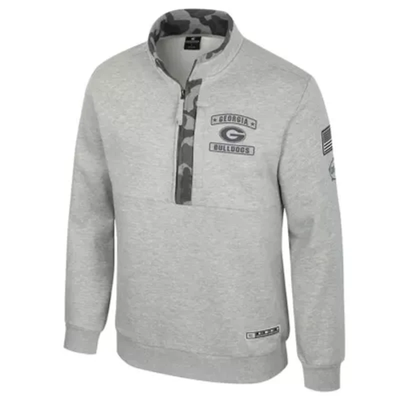 NCAA Georgia Bulldogs OORAH OHT Military Appreciation Fleece Quarter-Zip Jacket