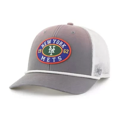 MLB Gray/White New York Mets Tide Sweep Rope Trucker Adjustable Hat