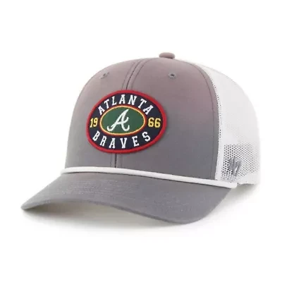 MLB Gray/White Atlanta Braves Tide Sweep Rope Trucker Adjustable Hat