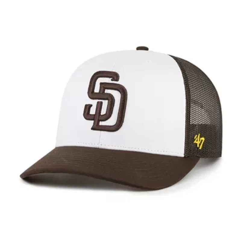 MLB White/Brown San Diego Padres Freshman Trucker Adjustable Hat